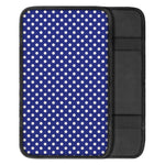 Blue And White Polka Dot Pattern Print Car Center Console Cover