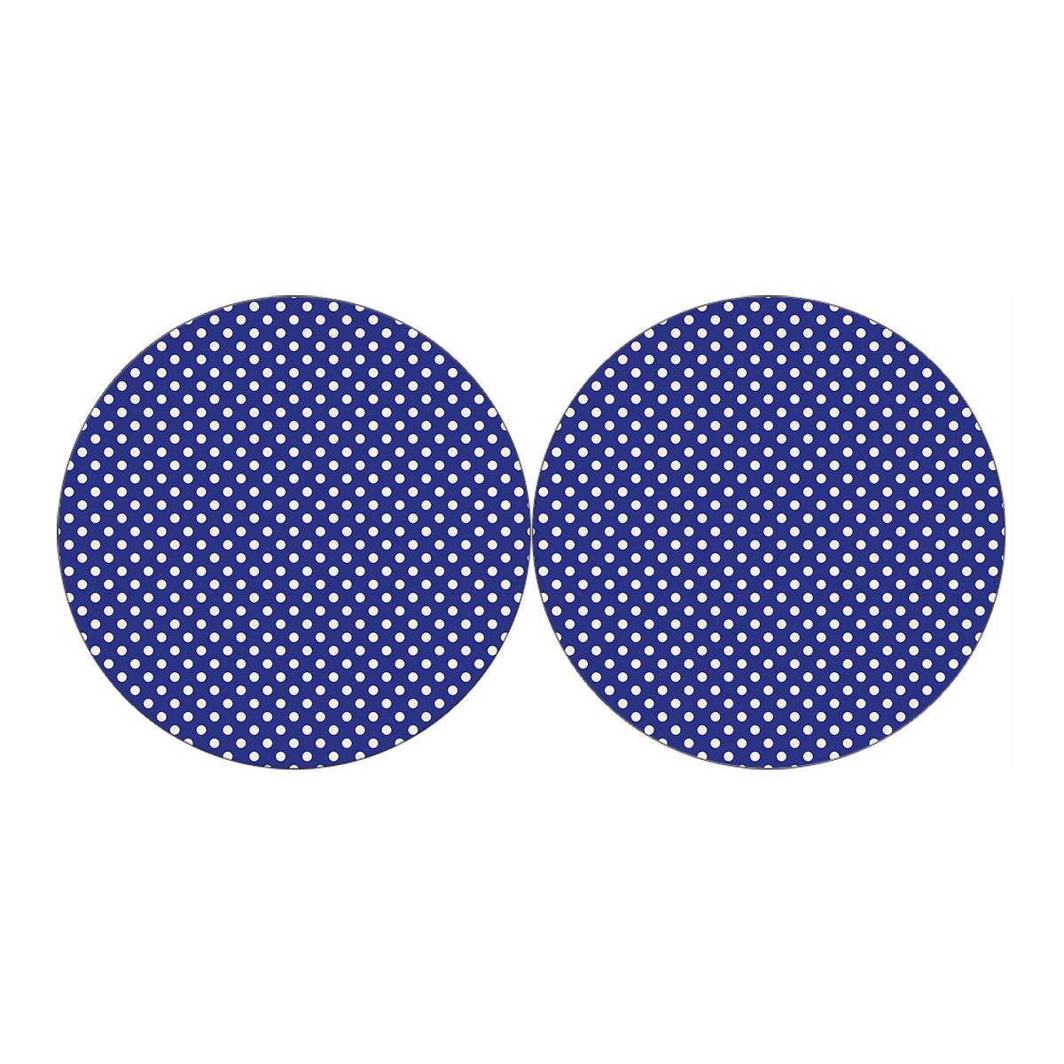 Blue And White Polka Dot Pattern Print Car Coasters