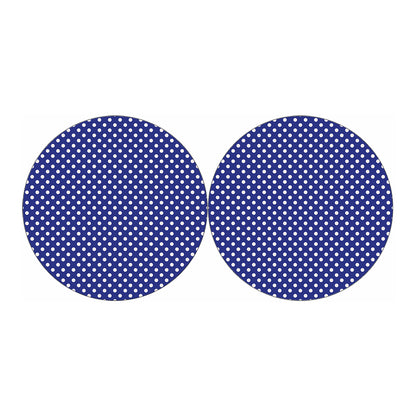 Blue And White Polka Dot Pattern Print Car Coasters