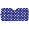 Blue And White Polka Dot Pattern Print Car Sun Shade