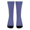 Blue And White Polka Dot Pattern Print Crew Socks