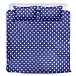 Blue And White Polka Dot Pattern Print Duvet Cover Bedding Set