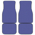 Blue And White Polka Dot Pattern Print Front and Back Car Floor Mats