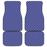 Blue And White Polka Dot Pattern Print Front and Back Car Floor Mats