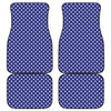 Blue And White Polka Dot Pattern Print Front and Back Car Floor Mats