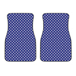 Blue And White Polka Dot Pattern Print Front Car Floor Mats