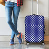 Blue And White Polka Dot Pattern Print Luggage Cover