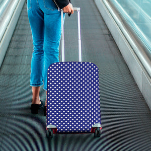 Blue And White Polka Dot Pattern Print Luggage Cover