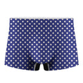 Blue And White Polka Dot Pattern Print Men's Boxer Briefs