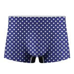 Blue And White Polka Dot Pattern Print Men's Boxer Briefs