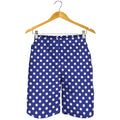 Blue And White Polka Dot Pattern Print Men's Shorts