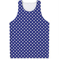 Blue And White Polka Dot Pattern Print Men's Tank Top