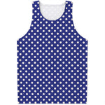 Blue And White Polka Dot Pattern Print Men's Tank Top