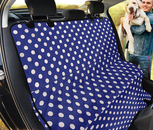 Blue And White Polka Dot Pattern Print Pet Car Back Seat Cover