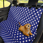 Blue And White Polka Dot Pattern Print Pet Car Back Seat Cover