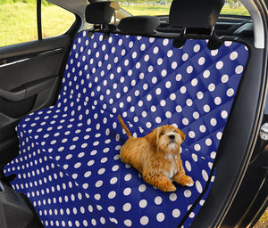 Blue And White Polka Dot Pattern Print Pet Car Back Seat Cover