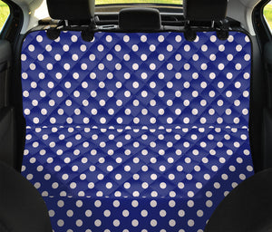 Blue And White Polka Dot Pattern Print Pet Car Back Seat Cover