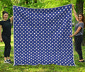 Blue And White Polka Dot Pattern Print Quilt