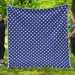 Blue And White Polka Dot Pattern Print Quilt