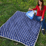 Blue And White Polka Dot Pattern Print Quilt