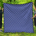Blue And White Polka Dot Pattern Print Quilt