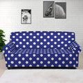 Blue And White Polka Dot Pattern Print Sofa Cover