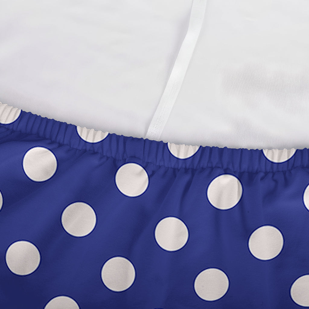 Blue And White Polka Dot Pattern Print Sofa Cover
