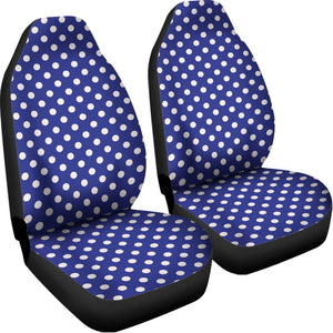 Blue And White Polka Dot Pattern Print Universal Fit Car Seat Covers