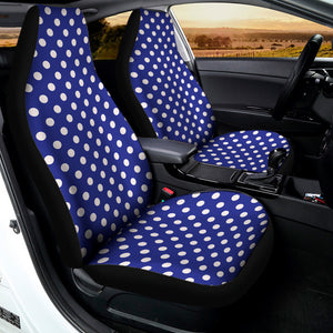 Blue And White Polka Dot Pattern Print Universal Fit Car Seat Covers