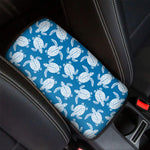 Blue And White Sea Turtle Pattern Print Car Center Console Cover