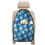 Blue And White Sea Turtle Pattern Print Car Seat Organizers