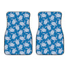 Blue And White Sea Turtle Pattern Print Front Car Floor Mats