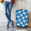 Blue And White Sea Turtle Pattern Print Luggage Cover