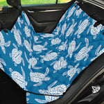 Blue And White Sea Turtle Pattern Print Pet Car Back Seat Cover