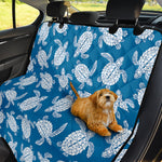 Blue And White Sea Turtle Pattern Print Pet Car Back Seat Cover