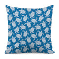 Blue And White Sea Turtle Pattern Print Pillow Cover