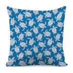 Blue And White Sea Turtle Pattern Print Pillow Cover