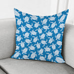 Blue And White Sea Turtle Pattern Print Pillow Cover