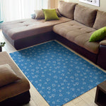 Blue And White Stethoscope Pattern Print Area Rug