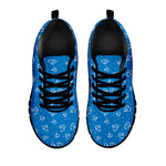 Blue And White Stethoscope Pattern Print Black Sneakers