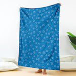 Blue And White Stethoscope Pattern Print Blanket