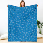 Blue And White Stethoscope Pattern Print Blanket