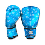Blue And White Stethoscope Pattern Print Boxing Gloves