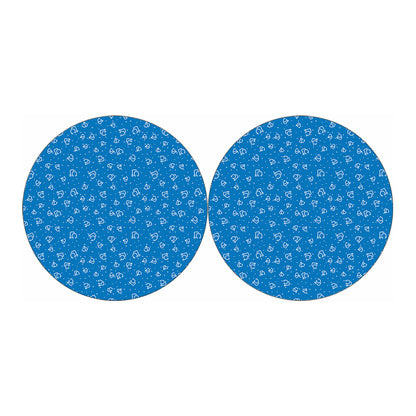 Blue And White Stethoscope Pattern Print Car Coasters