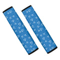 Blue And White Stethoscope Pattern Print Car Seat Belt Covers