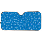 Blue And White Stethoscope Pattern Print Car Sun Shade
