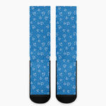 Blue And White Stethoscope Pattern Print Crew Socks