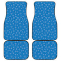 Blue And White Stethoscope Pattern Print Front and Back Car Floor Mats