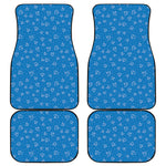 Blue And White Stethoscope Pattern Print Front and Back Car Floor Mats