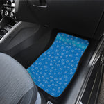 Blue And White Stethoscope Pattern Print Front and Back Car Floor Mats